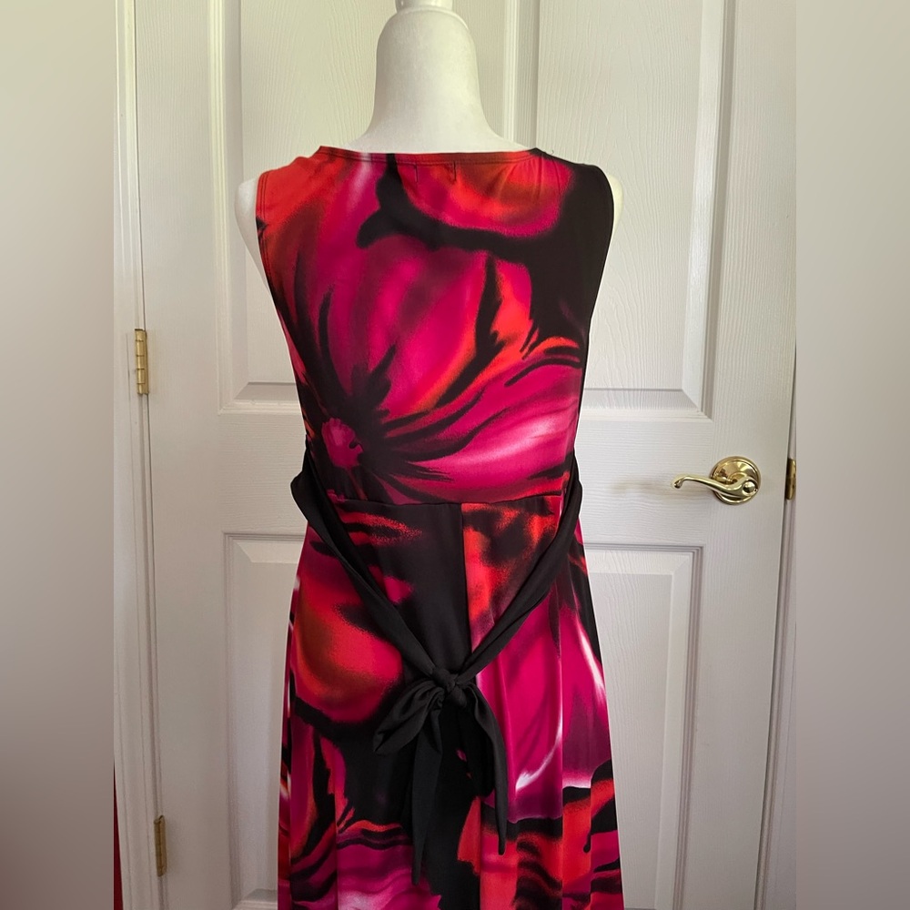 Joie & I Red Pink and Black Sleeveless Maxi Dress - Picture 3 of 5